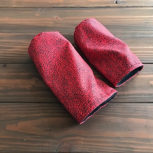 Handmade Jordan Inspired Black/Red BRed Elephant Print Golf Driver, Fairway & Hybrid Headcovers