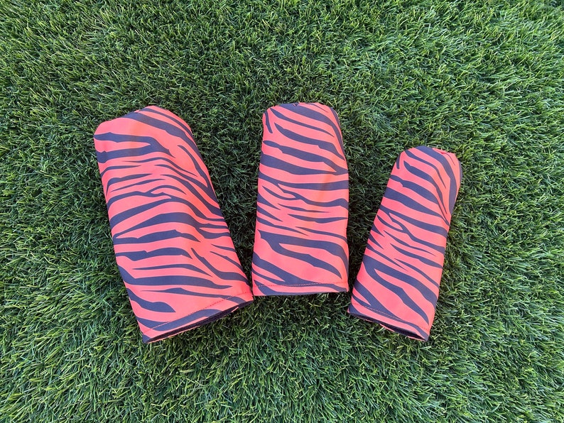 Tiger Stripe Golf Driver, Fairway & Hybrid Headcovers inspired by Tiger Woods image 2