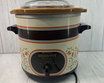 Rival Crock Pot Slow Cooker Model 3150/2 3.5 qt. Removable Crock Lid 80s Floral PROP