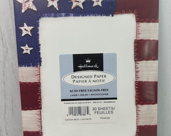 Hallmark Designed Printer Paper Stars Strips Patriotic Flag USA 30 Sealed Sheets