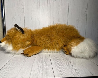 Fluffy n Floppy Fox Woodsy Animal Peluche réaliste 1987 TL Toys Rare Woodland