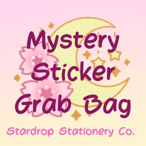 Mystery Sticker Grab Bag | Pack of 5 | Pack of 10 | Mystery Gift | Laminated Sticker for Cell Phone, Computer, Planner, Journal, Scrapbook