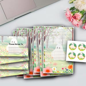Forest Ghost Stationery Set: Autumn Letter Writing with Seals