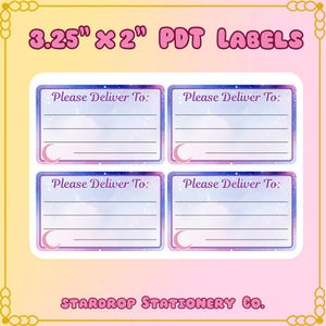 Pink Moon Please Deliver To Stickers: Snail Mail Labels (3.25” x 2”)