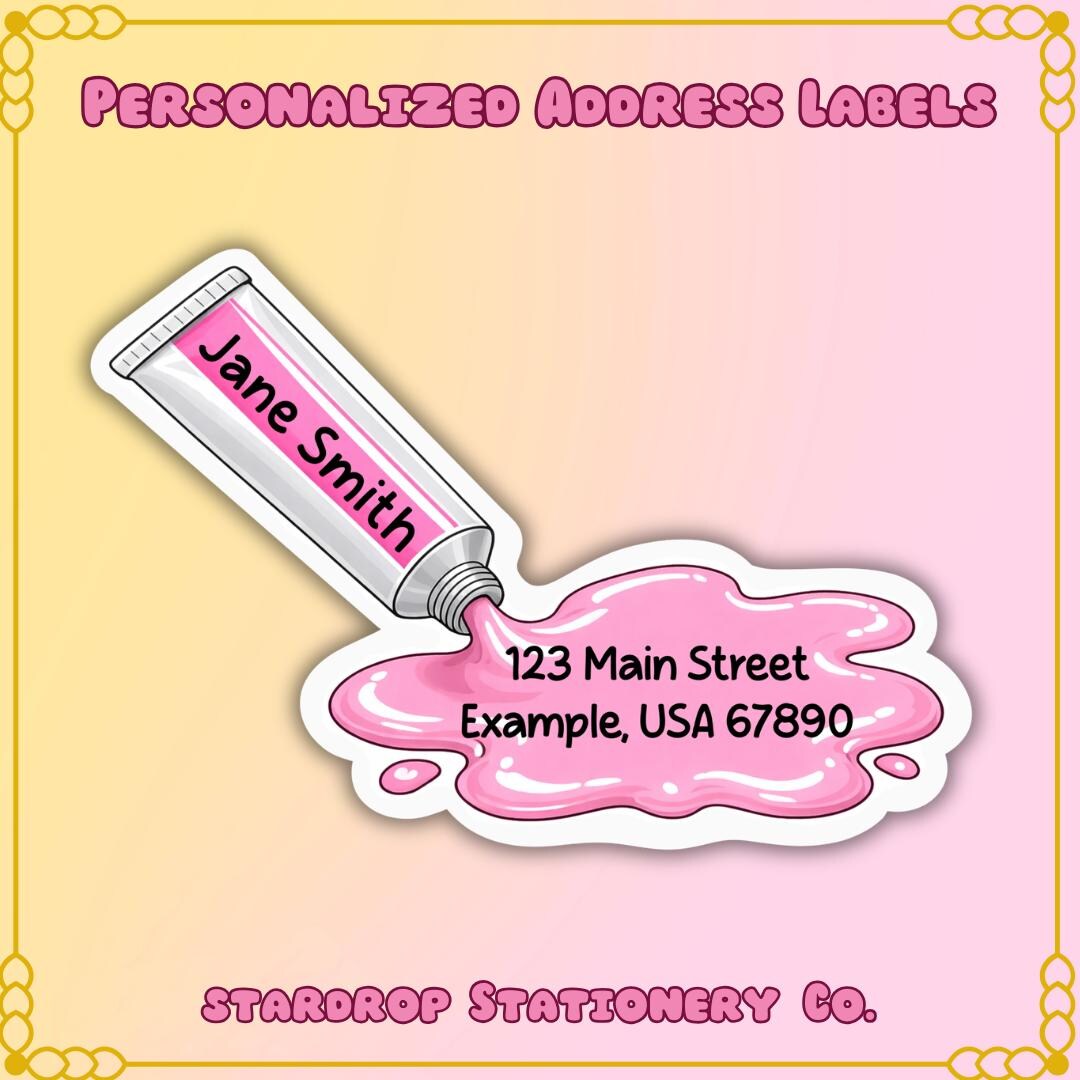 Paint Tube Custom Address Labels: Personalized Snail Mail - Etsy