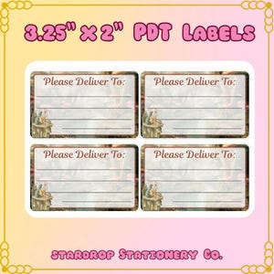 Alice in Wonderland Snail Mail Stickers: Please Deliver To Labels