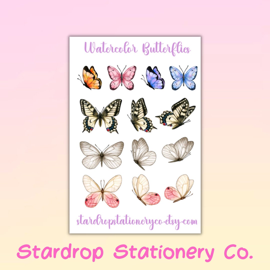 Glitter Scrapbook Sticker Set- 30Pcs/Set, Butterflies Flowers
