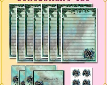 Floral Pentagram Stationery Set: Witchy Pen Pal Letter Writing