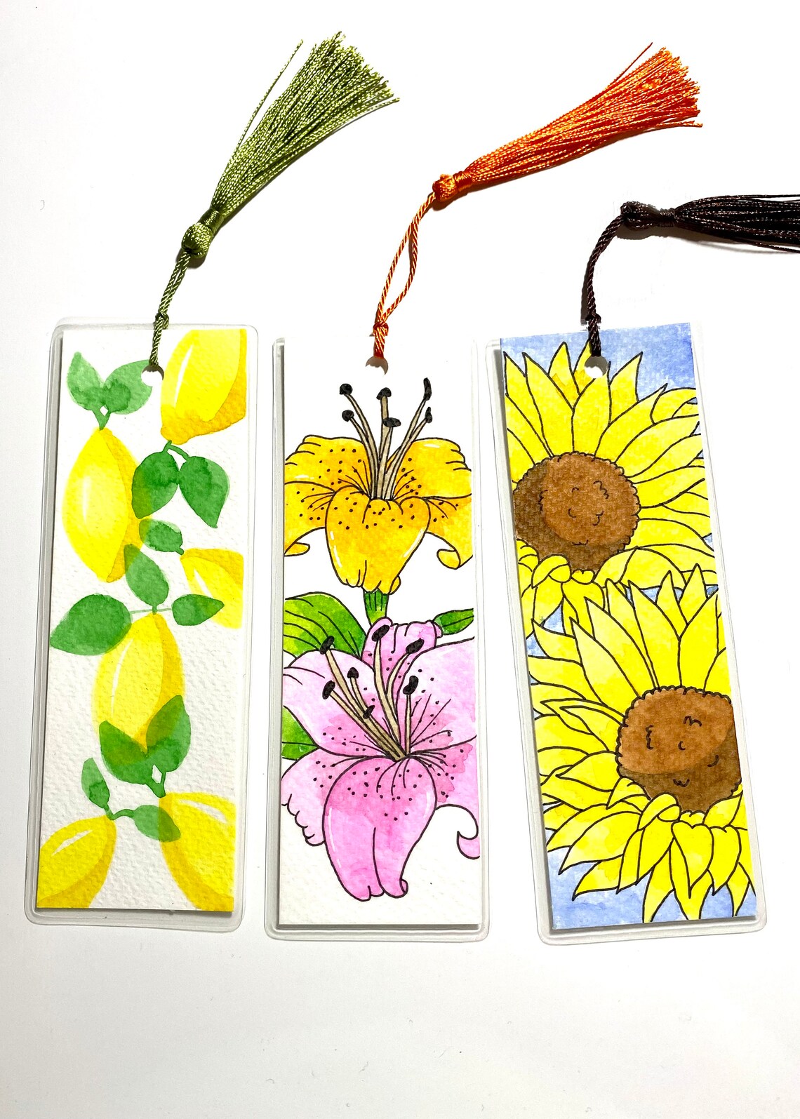 Hand Painted Watercolor Bookmark With Tassel Etsy