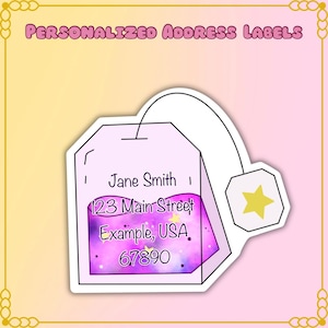 Galaxy Tea Bag Custom Address Labels: Snail Mail Stationery