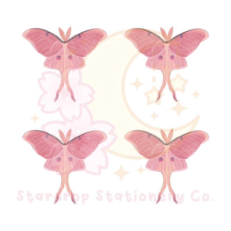 Pink Floral Luna Moth Stationery Set: Half Sheet Letter Writing Kit - Etsy