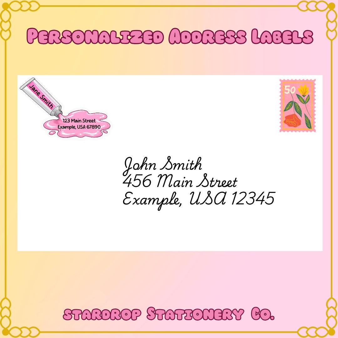 Paint Tube Custom Address Labels: Personalized Snail Mail - Etsy