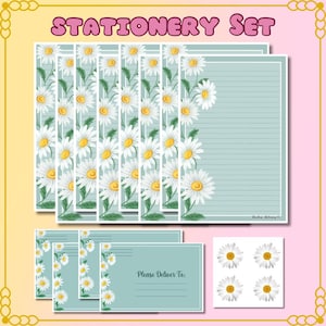 Gänseblümchen Briefpapier Set: Briefpapier, Umschläge & Siegel