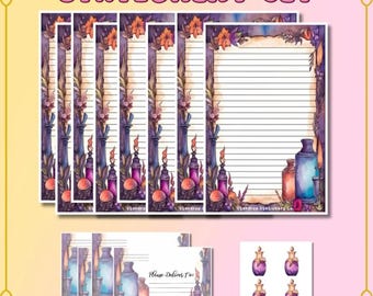 Zestaw papeterii "Witchy Potion Apothecary": Zestaw do pisania listów z korespondencyjnym przyjacielem
