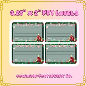 Christmas Candle Please Deliver To Stickers: Snail Mail Labels (3.25” x 2”)