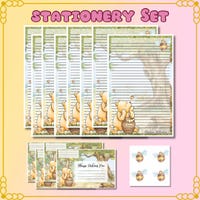 Classic Winnie the Pooh Printable Stationary Lined Unlined Paper Letter ...