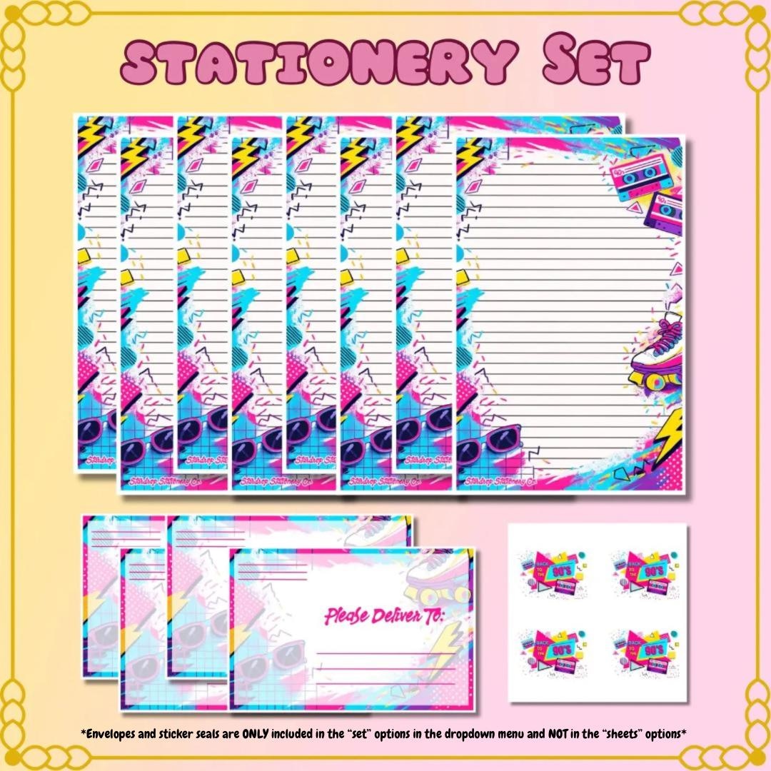 Nostalgic 90s Stationery: Lined Paper, Envelopes, Seals - Etsy