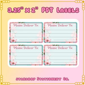 Blue Floral Please Deliver To Stickers: Snail Mail Labels (3.25” x 2”)
