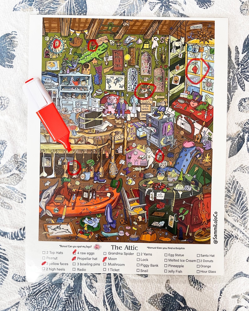 Search and Find Activity Pages – Hand-drawn Printable Hidden Object ...