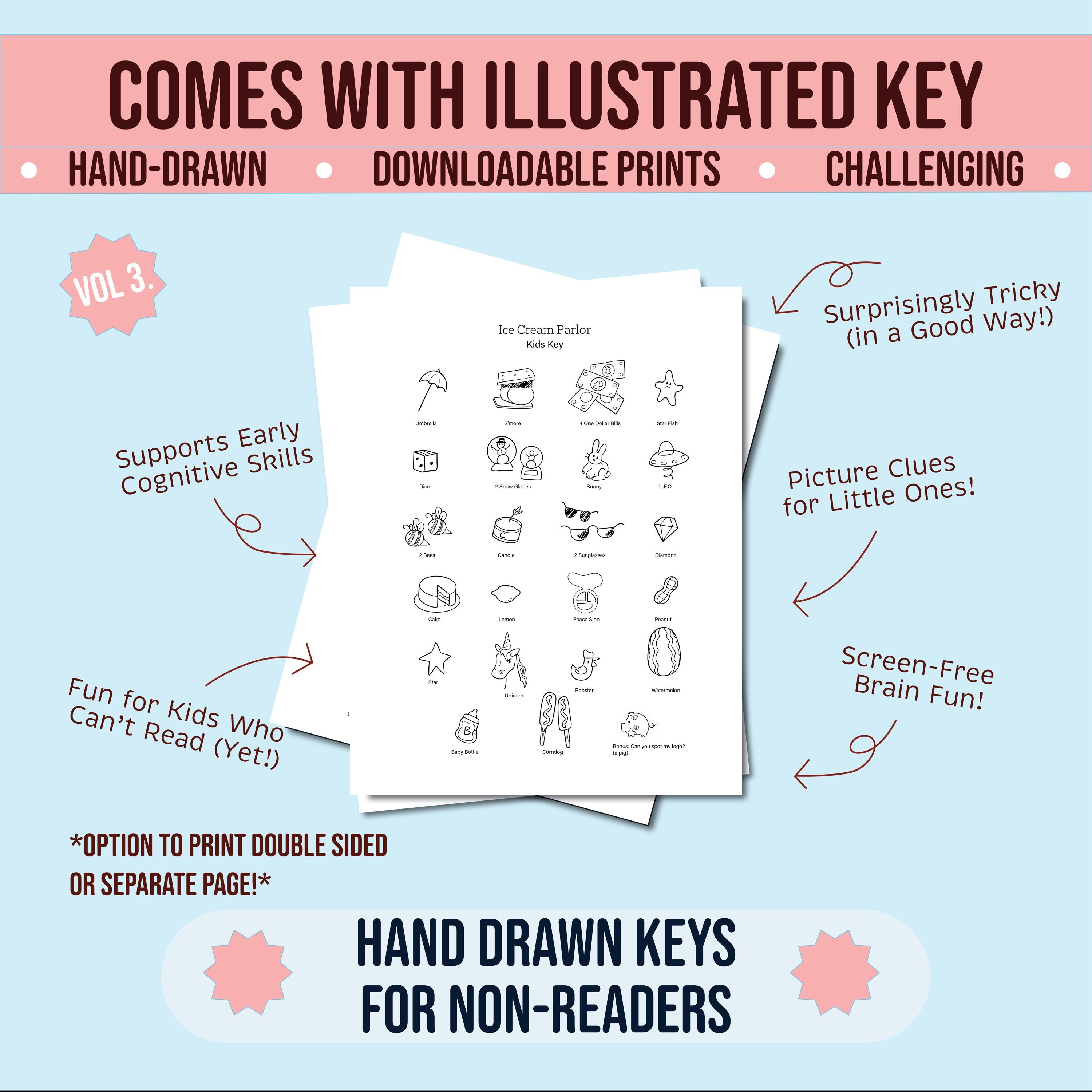 Search and Find Activity Pages – Hand-drawn Printable Hidden Object ...