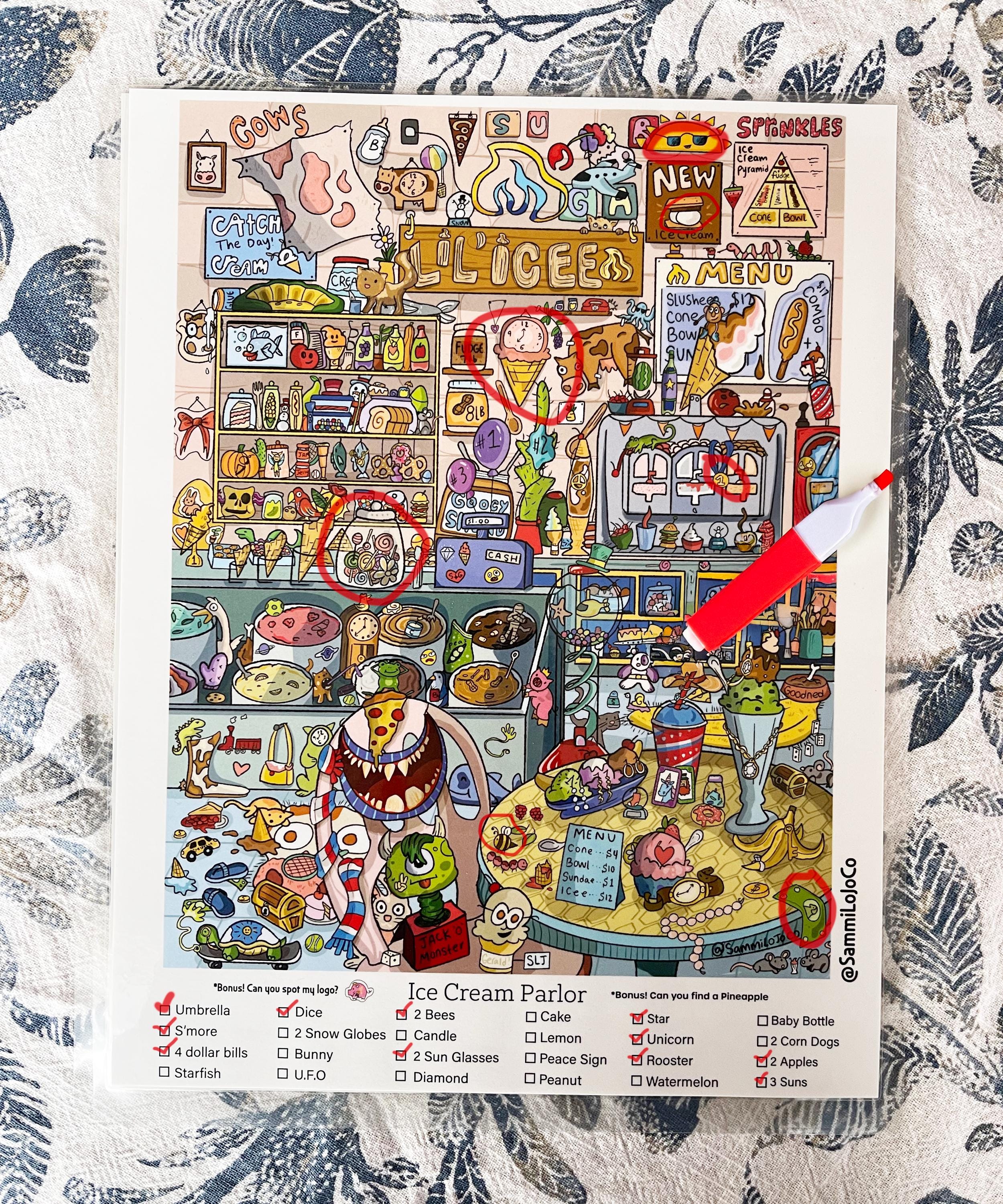 Search and Find Activity Pages – Hand-drawn Printable Hidden Object ...