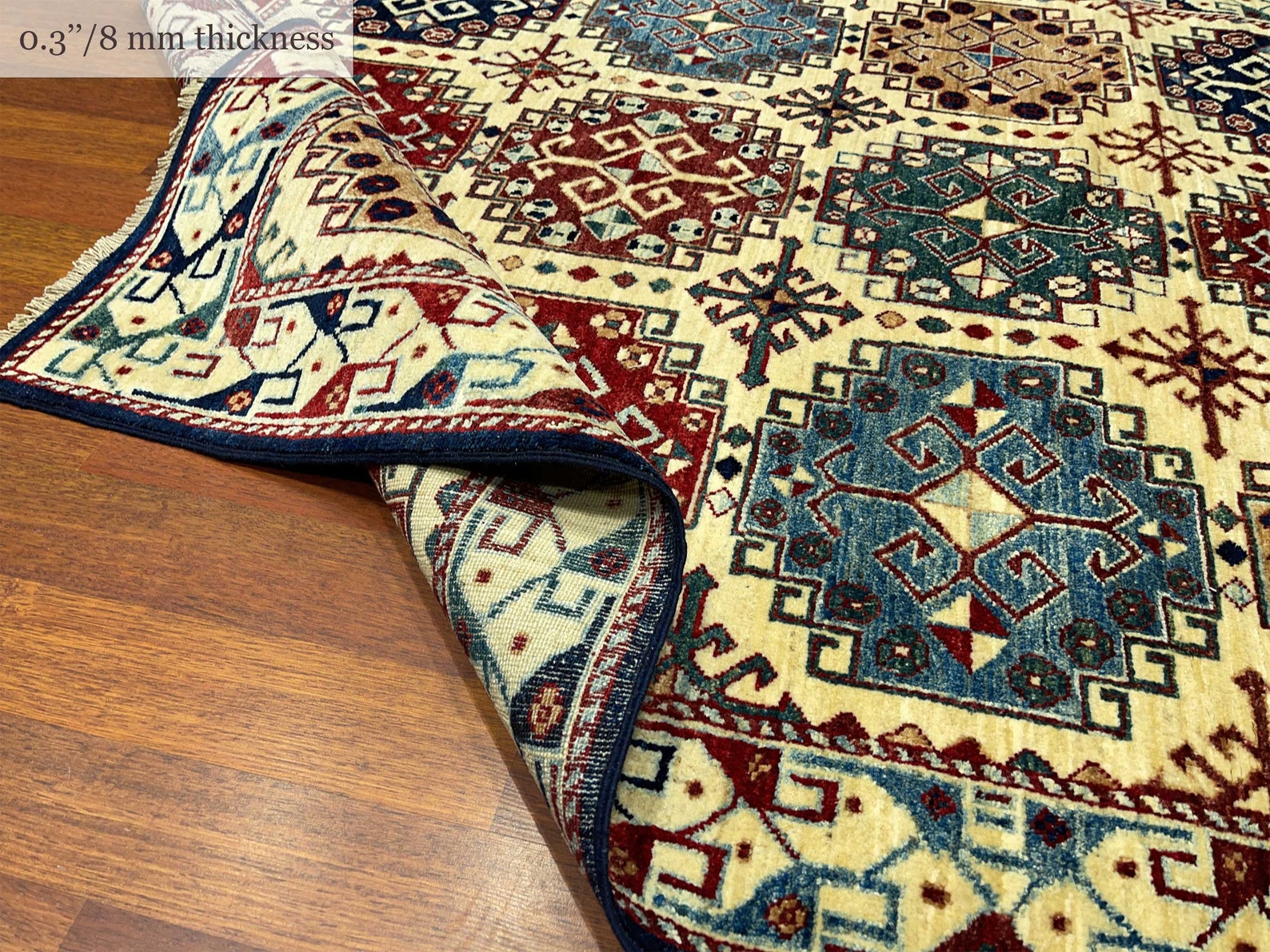 5x7 ft. Kaukasischer weißer Teppich Handgemachter | Etsy