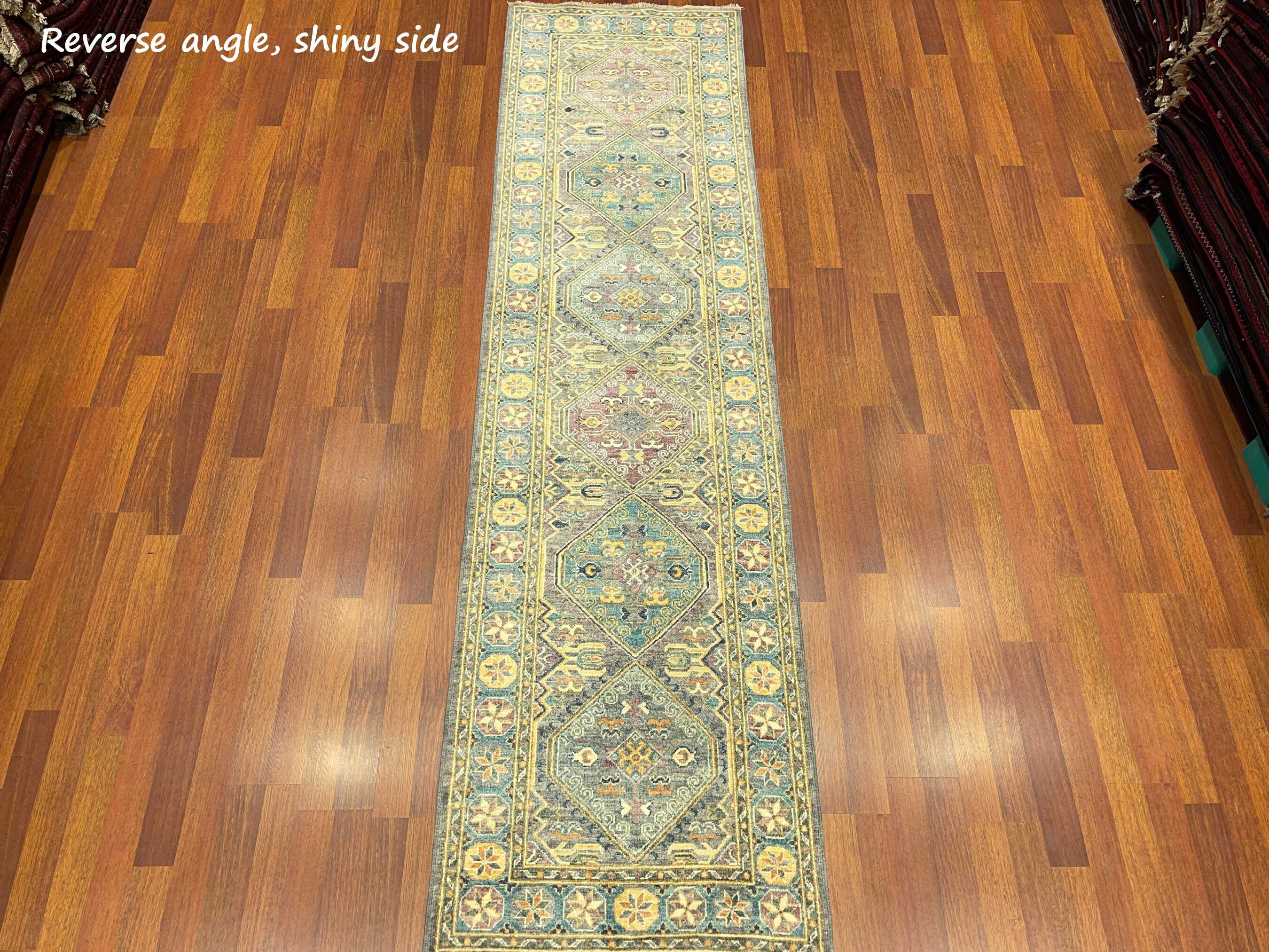 12 ft. Handmade Turkish Oushak runner rug Pastel gray hallway Etsy