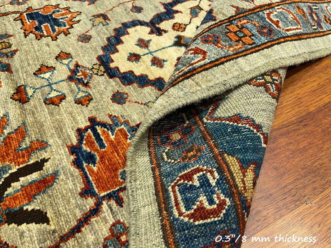 12 ft. Handmade tribal runner rug Gray hallway rug Kitchen Etsy