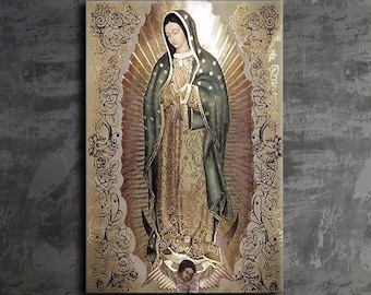 The Virgin Of Guadalupe, Our Lady of Guadalupe, Virgin Marry Canvas, Jesus wall art, Reproduction Canvas, Oil Painting, Master Piece Canvas