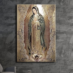 The Virgin Of Guadalupe, Our Lady of Guadalupe, Virgin Marry Canvas, Jesus wall art, Reproduction Canvas, Oil Painting, Master Piece Canvas