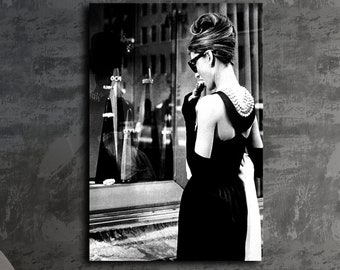 Audrey Hepburn Breakfast at Tiffanys Poster, Audrey Hepburn Black Dress, Hepburn Lips, Audrey Hepburn Poster, Audrey Hepburn Wall Art