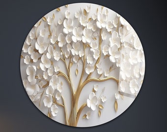 Tempered Glass Wall Art Tree of Life, Tree of Life, Glass Wall Decor, Panoramic Wall Art, 3D Abstract Glass Wall Art, Large Glass Wall Art,