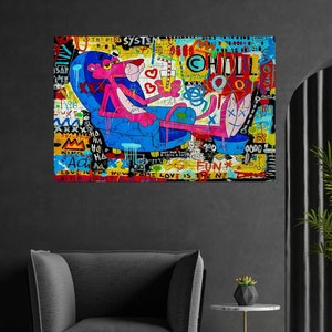 Tempered Glass Wall Art, Pop Art Glass Art, Banksy Wall Decor, Panoramic Wall Art, 3D Abstract Glass Wall Art, Large Glass Wall Art,