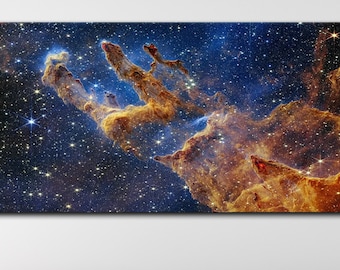 Nasa James Webb Pillars of Creation, Nasa Deep Field Space Telescope, Nasa Wall Art, Space Wall Art, Space Canvas, Space Glass Decor