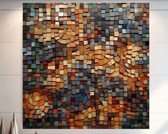 Stained Wood Pattern Abstract Wall Art, Abstract Wall Art, Extra Large Wall Art, Tempered glass Art, Canvas Wall Art, Ready to Hang