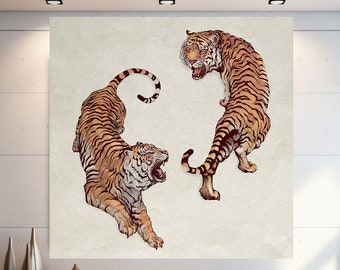 Japanese Tiger Wall Art, Black Panther, Animal Glass Wall Art, Extra Large Wall Art, Tempered glass wall art, Canvas Wall Art