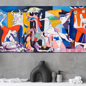 Picasso Guernica Wall Art, Picasso Wall Art, Picasso Poster, Picasso Print, Street Graffiti Canvas Wall Art, Graffiti Canvas