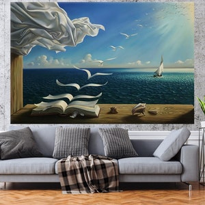 Salvador Dali Back to Birds, Dali Wall Art, Extra Large Wall Art, Tempered glass wall art, Ready to Hang, Canvas Wall Art, Oil Painting