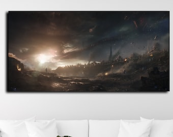 Avengers Endgame Canvas Wall Art, Captain America vs Thanos Army Canvas, Avengers Endgame Poster, Avenger Endgame Glass, iconic Movie Scenes