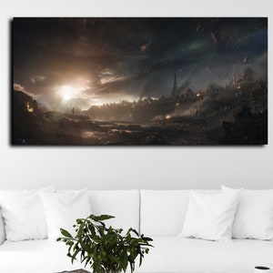 Avengers Endgame Canvas Wall Art, Captain America vs Thanos Army Canvas, Avengers Endgame Poster, Avenger Endgame Glass, iconic Movie Scenes