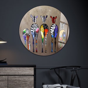 Tempered Glass Wall Art, Pop Art Glass Art, Banksy Wall Decor, Panoramic Wall Art, 3D Abstract Glass Wall Art, Large Glass Wall Art,