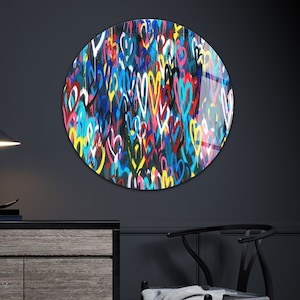 Tempered Glass Wall Art, Pop Art Glass Art, Banksy Wall Decor, Panoramic Wall Art, 3D Abstract Glass Wall Art, Large Glass Wall Art,