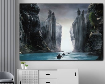 Lord of the Rings The Gates of Argonath, Movie Poster, iconic Movive Scenes, Lotr Canvas, Fellowship of The Ring, Lotr Wall Art, Lotr Poster