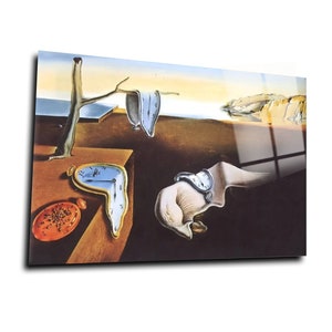 Salvador Dali Clock, Oil Painting Reproduction Giclee Print Wall Art Decor, Master Piece Extra Large Canvas, Tempered Glass