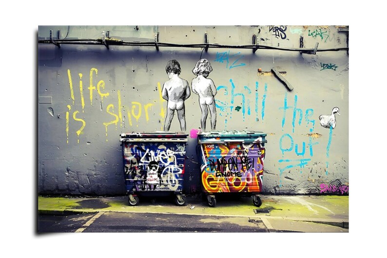 Banksy Life is Short Banksy Wall Art Graffiti Street Art Etsy