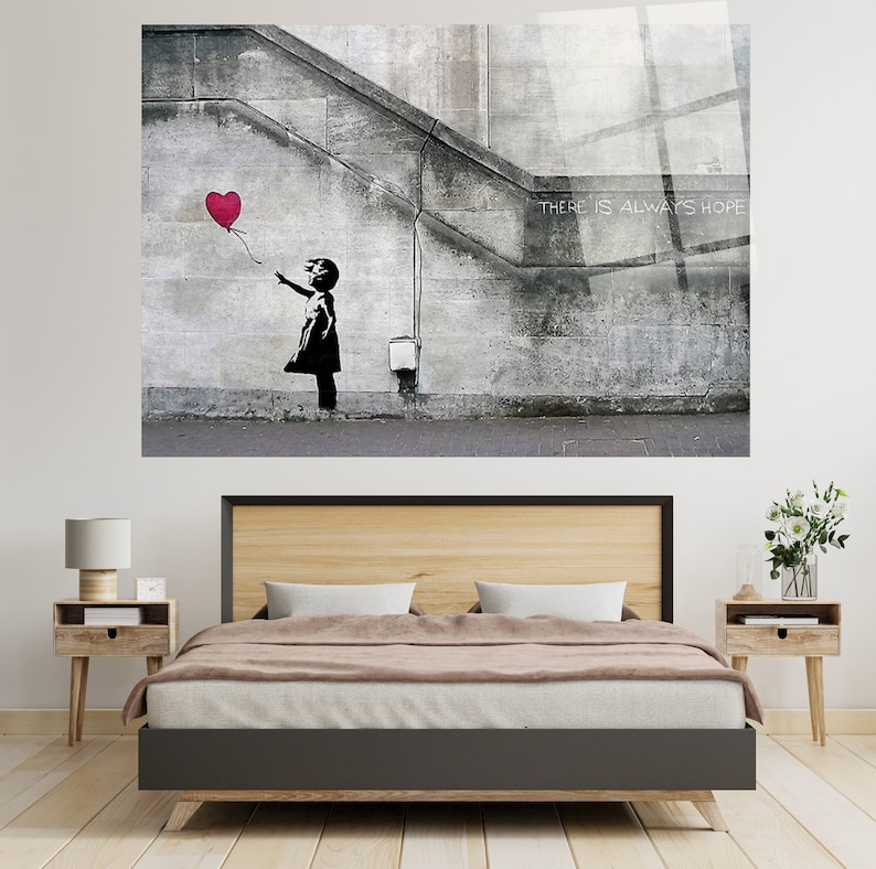Banksy Wall Art, Banksy Balloon Girl, Street Grafiti Art Canvas, Pop