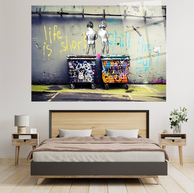 Banksy Life is Short Banksy Wall Art Graffiti Street Art Etsy