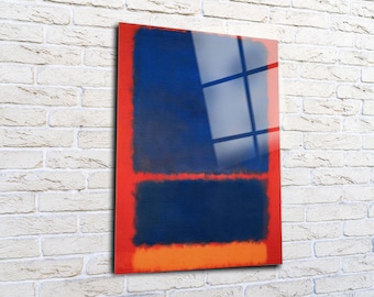 Mark Rothko Blue Orange, Oil Painting Reproduction Giclee Print Wall Art Decor, Master Piece Extra Large Canvas, Tempered Glass
