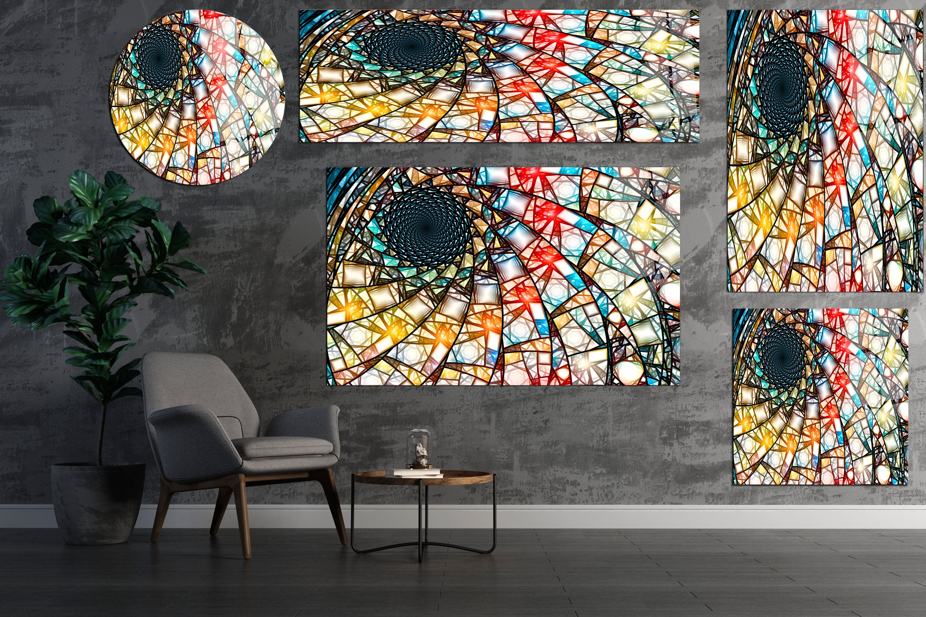Tempered Glass Wall Art, Stained Glass Wall Art, Mosaic Tiles Wall ...