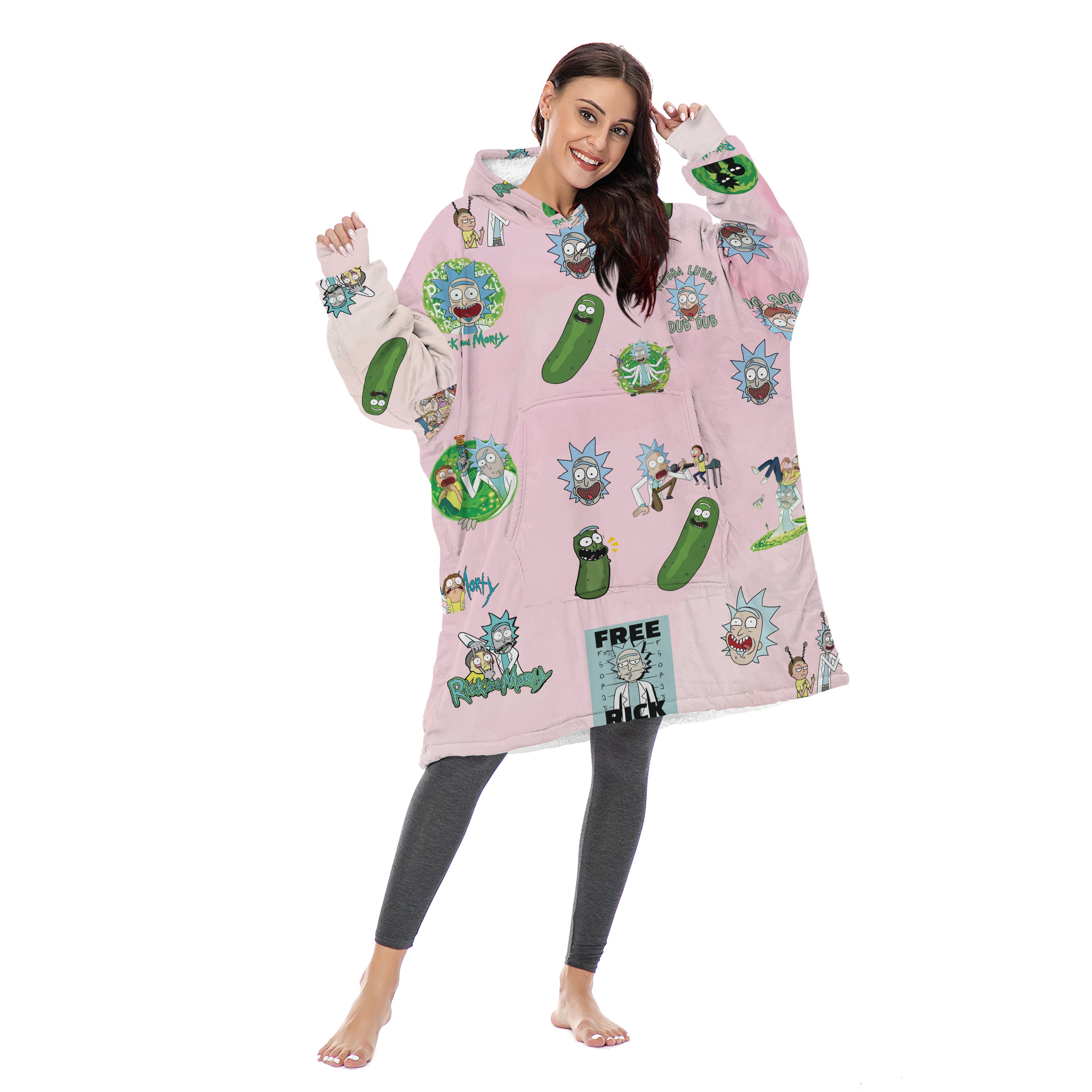 Rick and Morty Oversized Hoodie Blanket Rick Morty Blanket Etsy